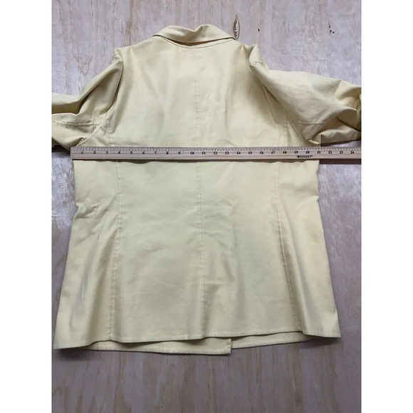 Eileen Fisher Stretch Cotton Yellow Double Breasted Jacket Blazer- Size Large L - Picture 8 of 8